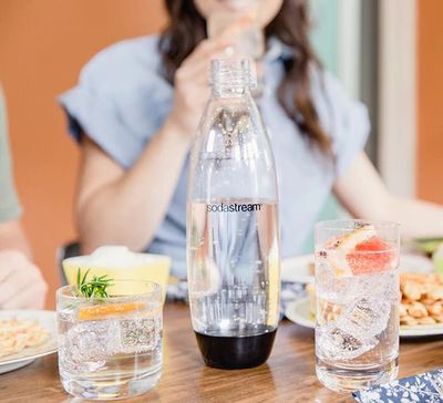 Dishwasher Safe Slim White Sodastream Bottles, set of 2