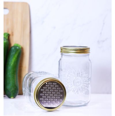 Microplane Fine &amp; Ribbon Grater Lid for Wide Mouth Jars
