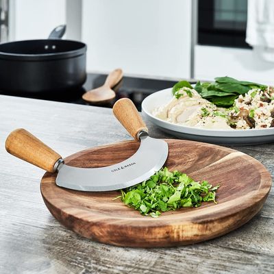 Mezzaluna with Acacia Chopping Board
