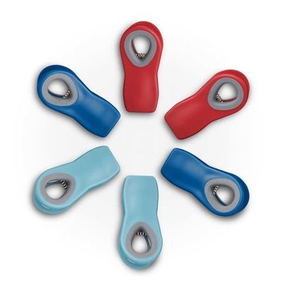 Magnetic Bag Clips, set of 6, (Red, Turquoise &amp; Navy)