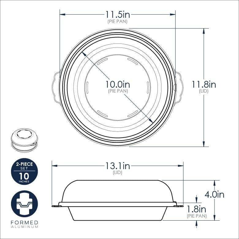 Nordic Ware 10" Aluminum Deep Pie Pan &amp; Lid