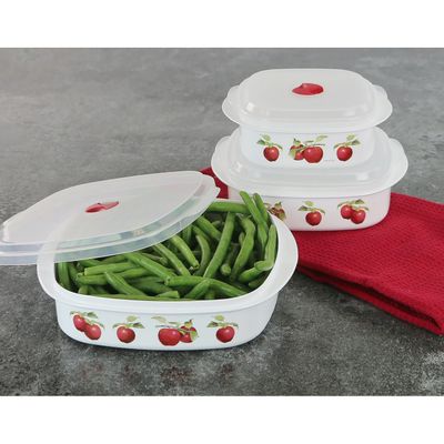 Apples (Microwave Safe) Tupperware, set of 3