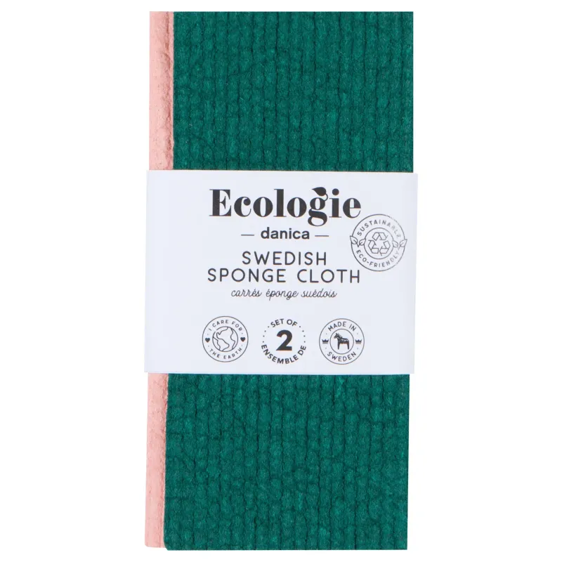 Evergreen &amp; Blossom Cellulose Dishcloths, set of 2