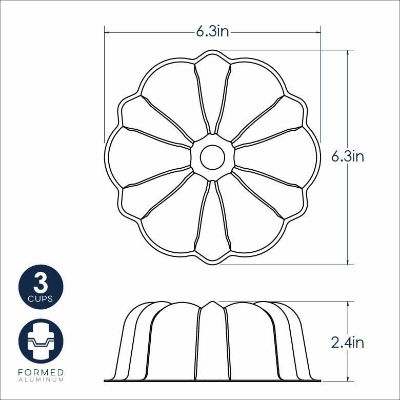 Nordic Ware 3 cup Bundt Pan, Choice of Color
