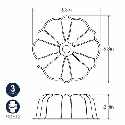 Nordic Ware 3 cup Bundt Pan, Choice of Color