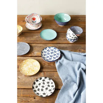6” Blue Floral Dessert Plate