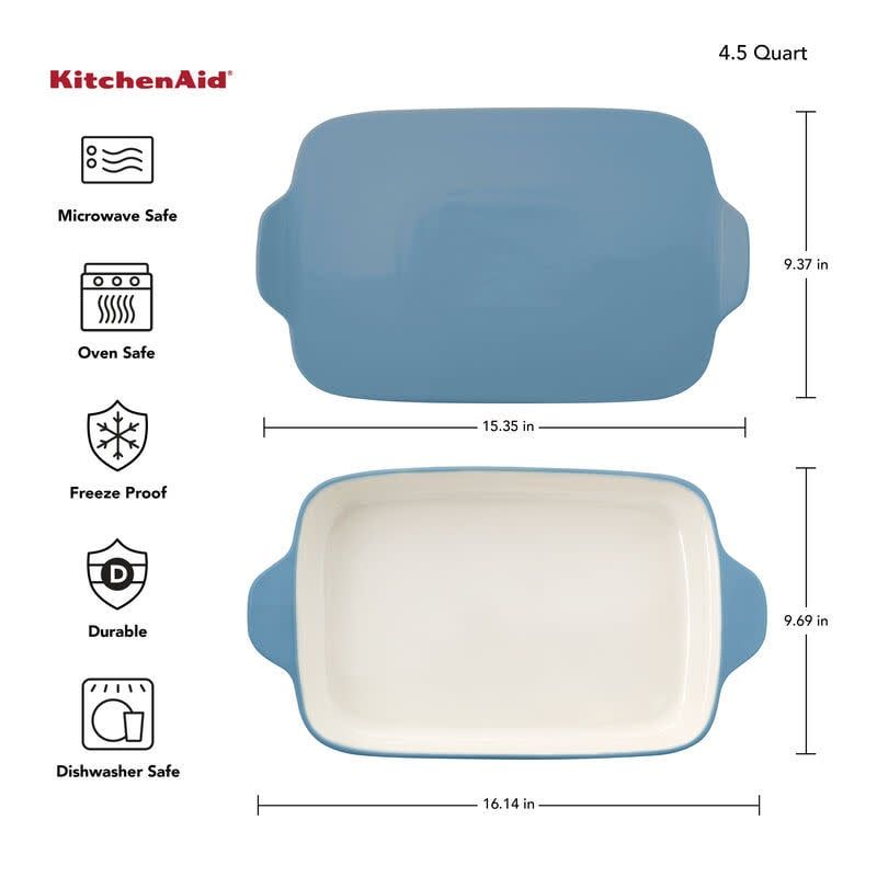 KitchenAid 4.5 quart Blue Velvet Baking Dish &amp; Lid