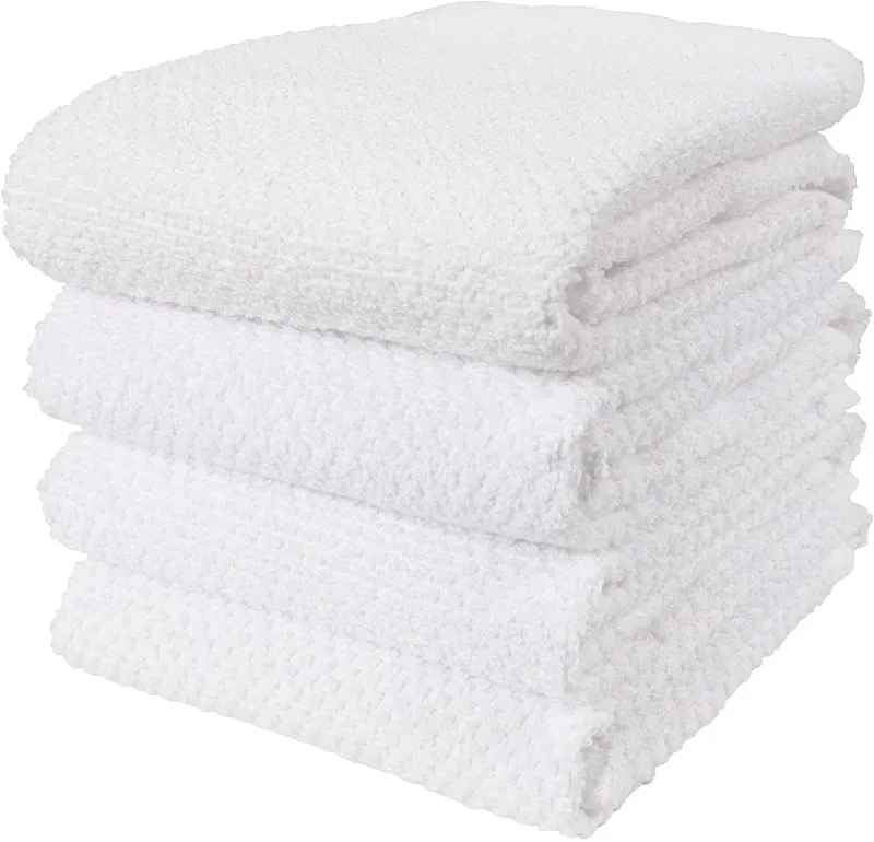 White Terry Dishtowels, set of 4