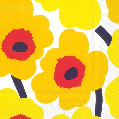 Unikko Dark Yellow Cocktail Napkins