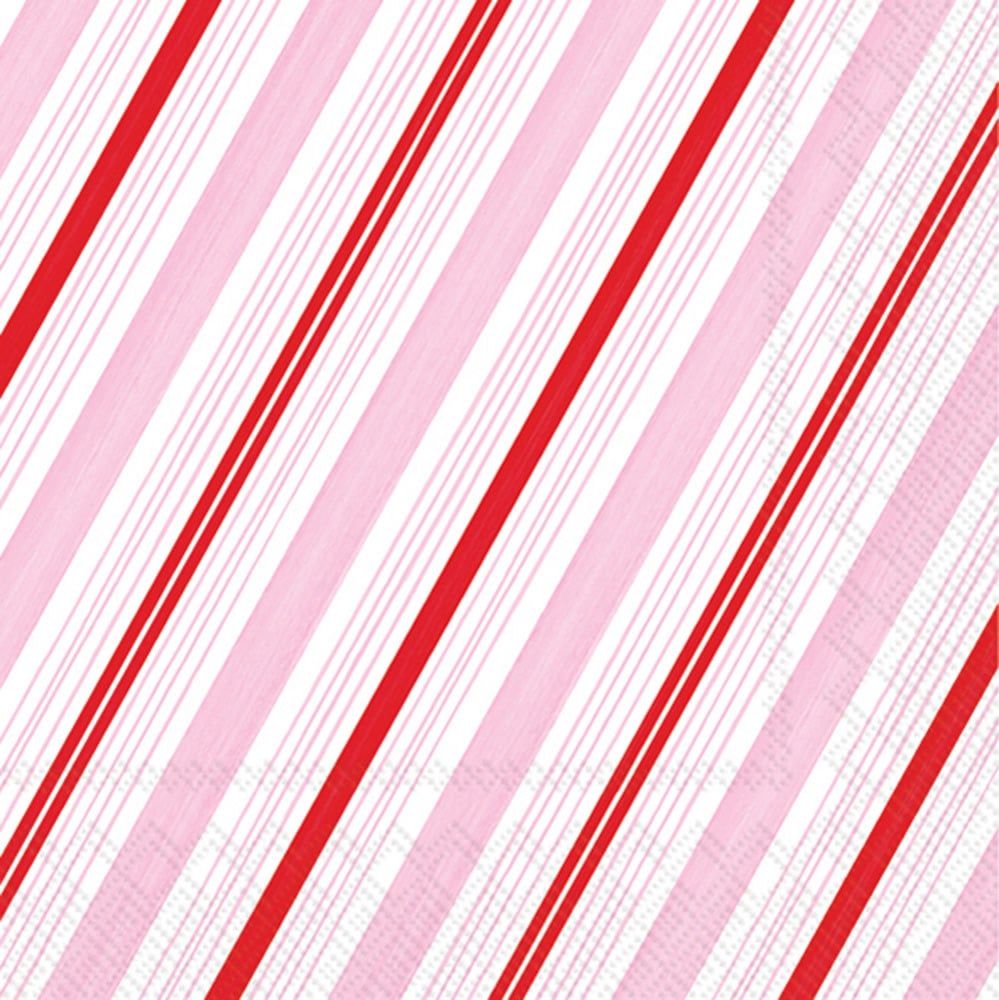 Peppermint Stripes Cocktail Napkins, set of 20