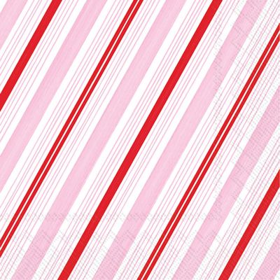 Peppermint Stripes Cocktail Napkins, set of 20
