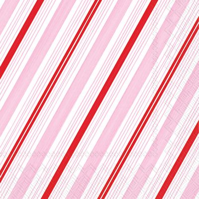 Peppermint Stripes Cocktail Napkins, set of 20