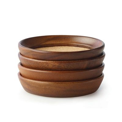Cork &amp; Acacia Coasters, set of 4