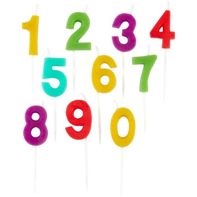 0-9 Number Candles, set of 10