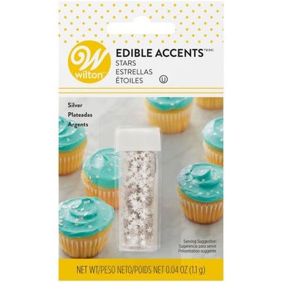 Silver Stars Edible Glitter
