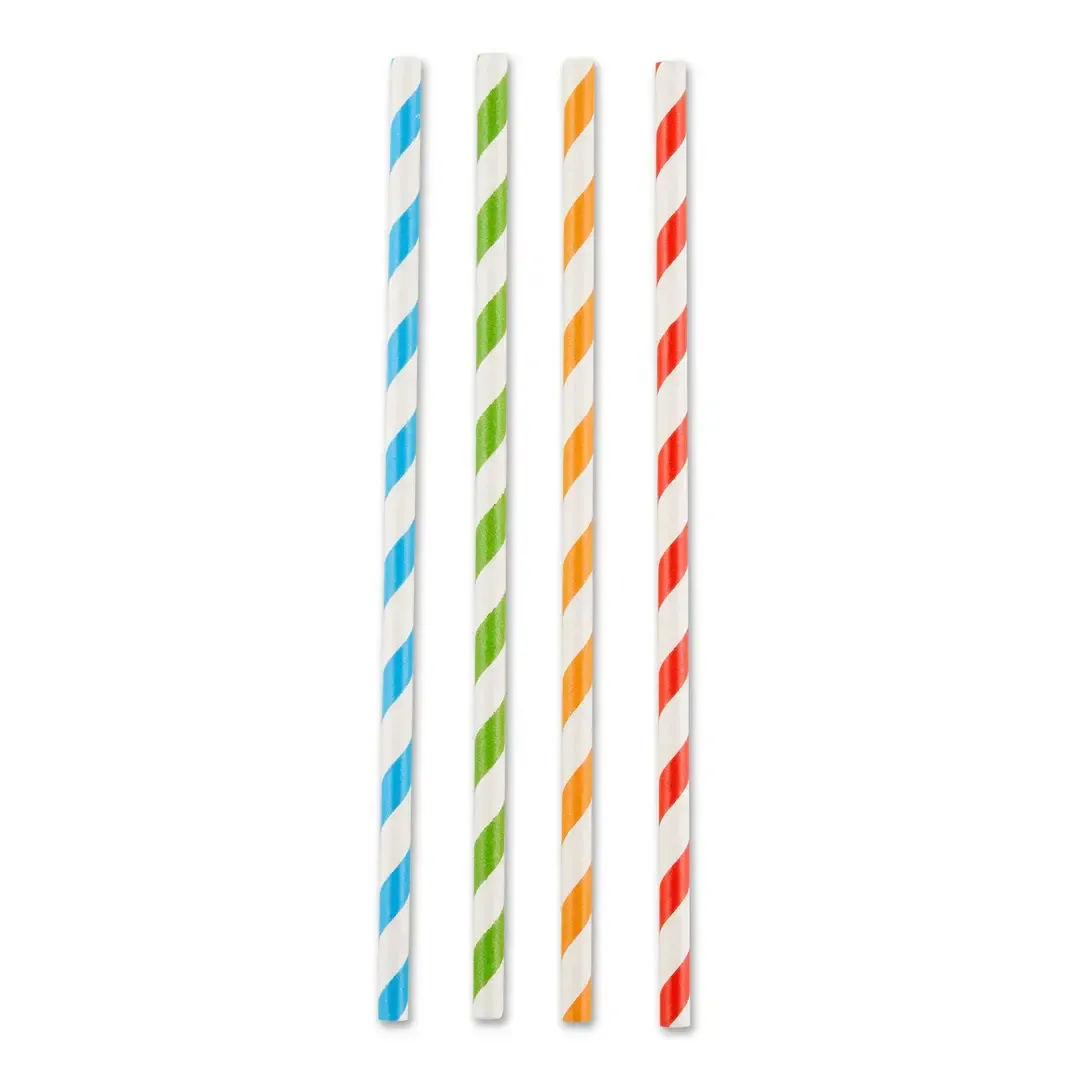 Assorted Stripes Paper Straws, set of 100