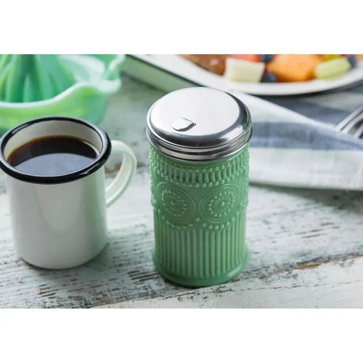 sugar dispenser, jade