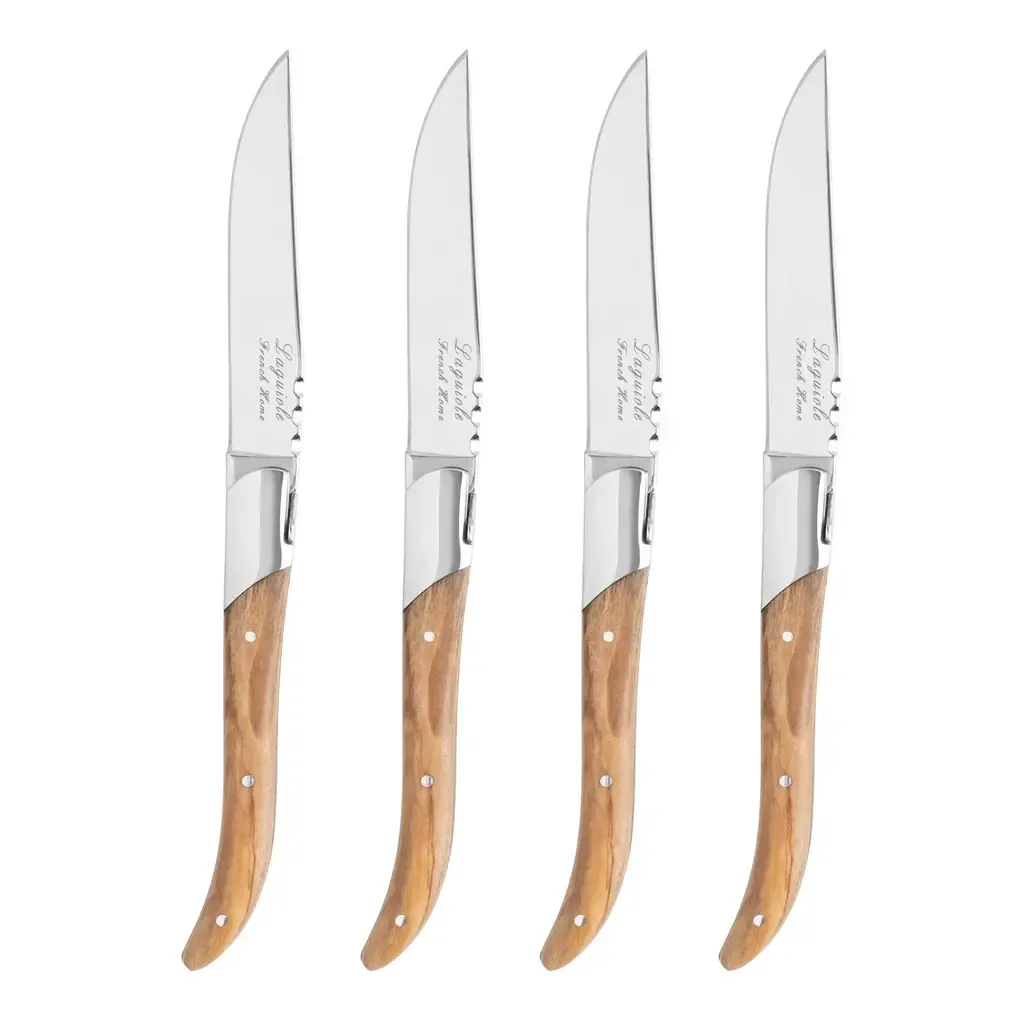 Laguiole Olive Wood Steak Knives, set of 4
