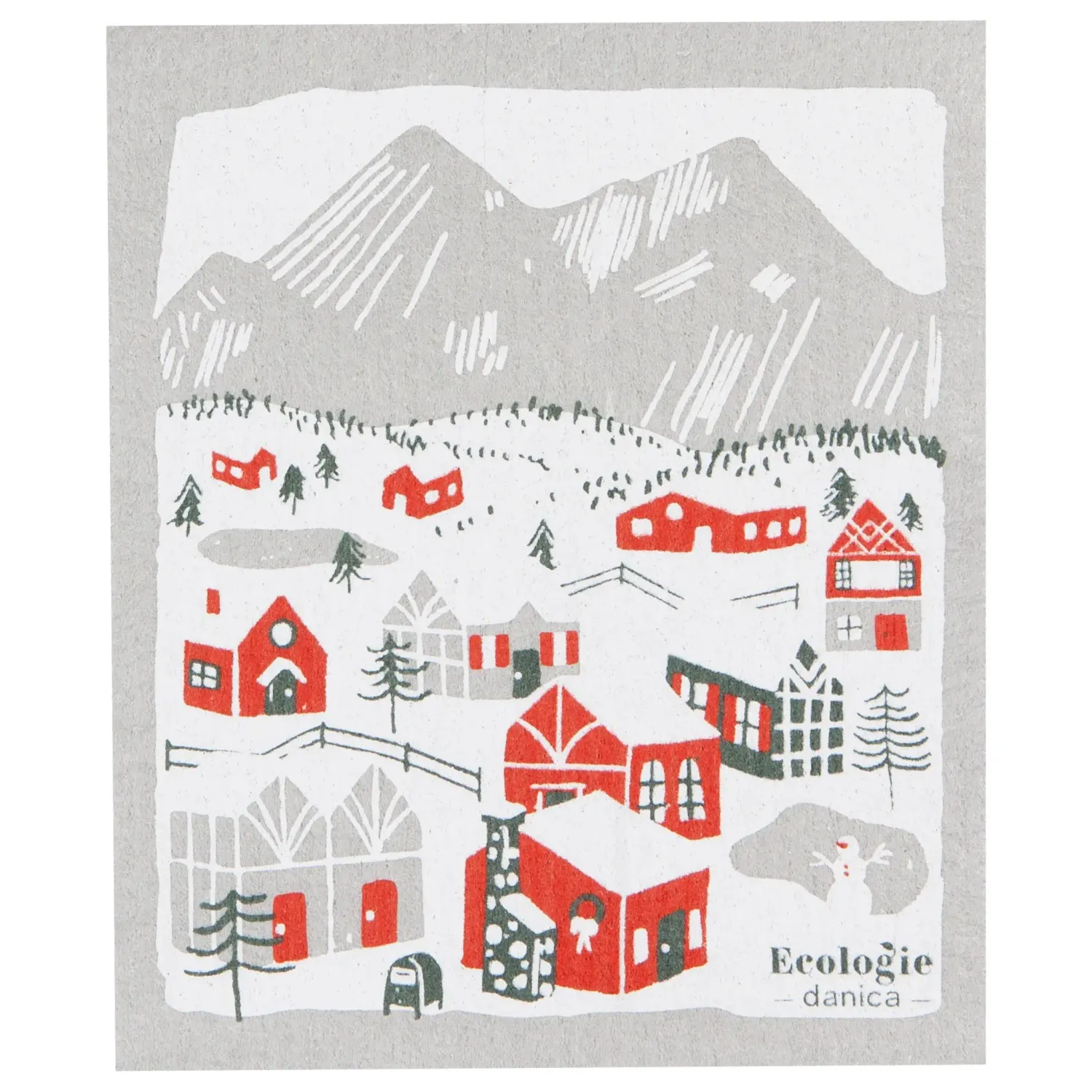 Snowy Village Cellulose Dishcloth