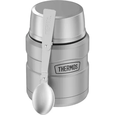 16oz Matte Steel Food Jar &amp; Spoon