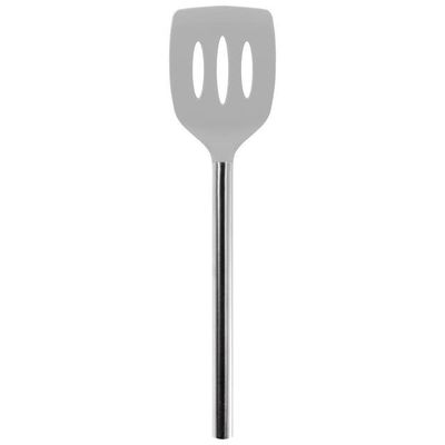 Oyster Grey Silicone Slotted Turner Spatula