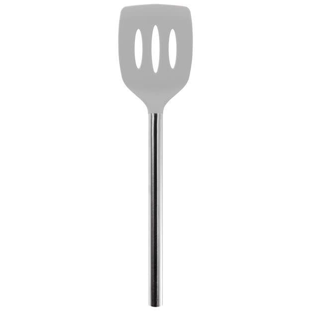 Oyster Grey Silicone Slotted Turner Spatula