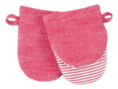 Red Striped Mini Oven Mitts, set of 2