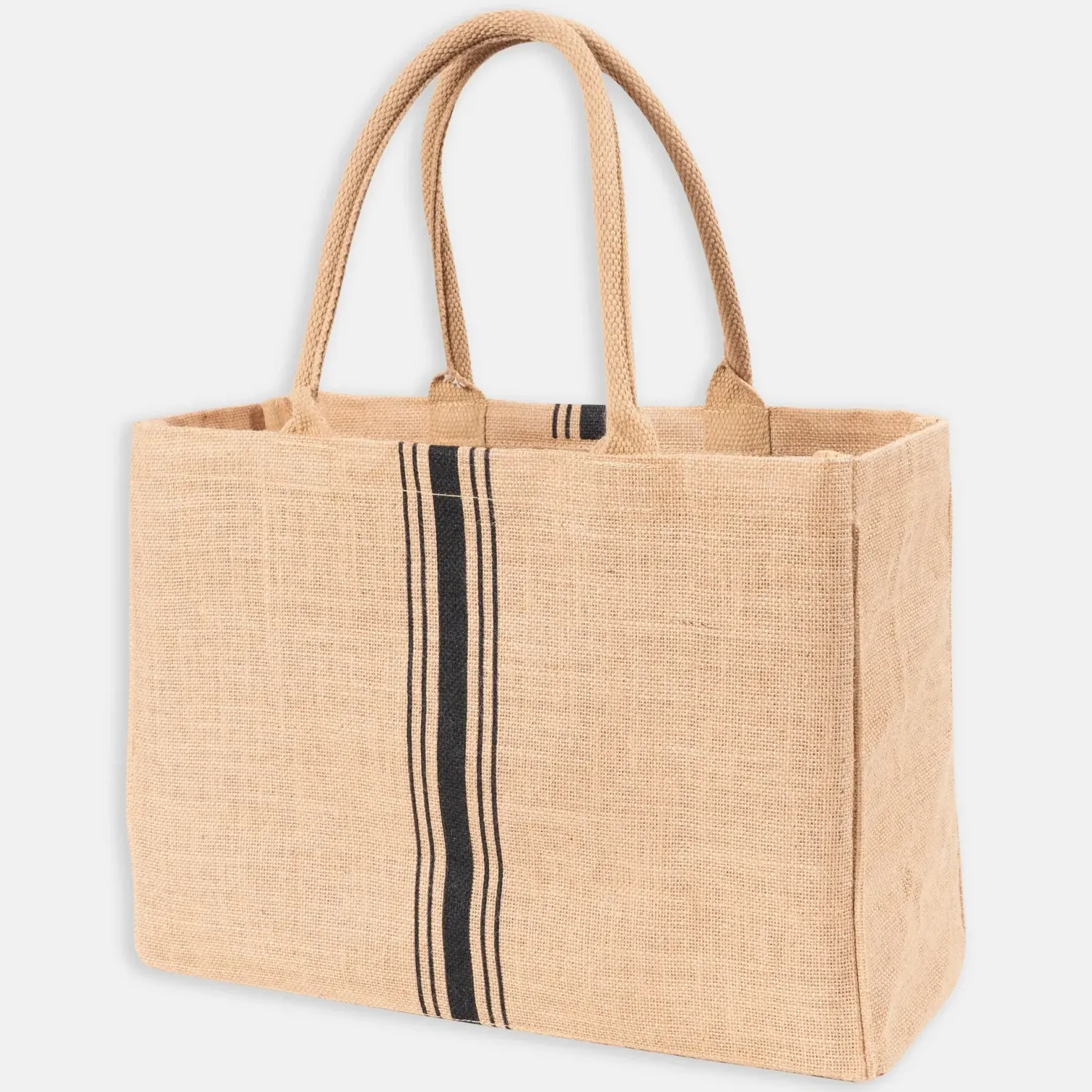 Black Stripe Market Tote