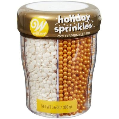 Gold &amp; White Sprinkles, 6 variety pack