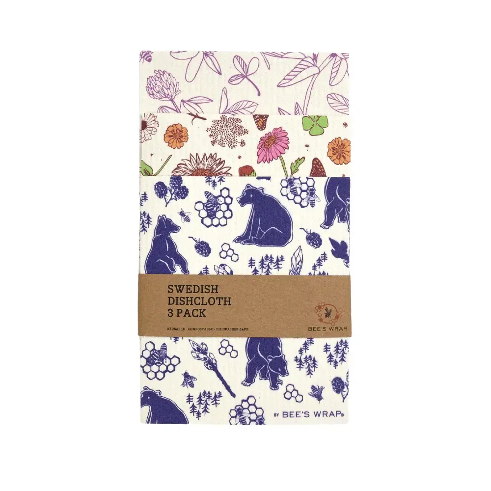 Bees Wrap Cellulose Dishcloths, set of 3