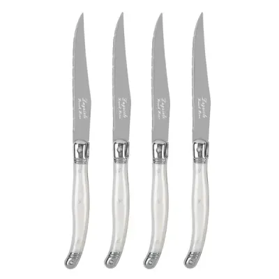 Laguiole Pearl White Steak Knives, set of 4