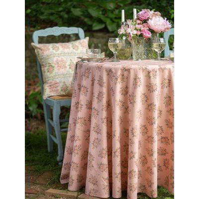 88" round Antique Rose Tablecloth