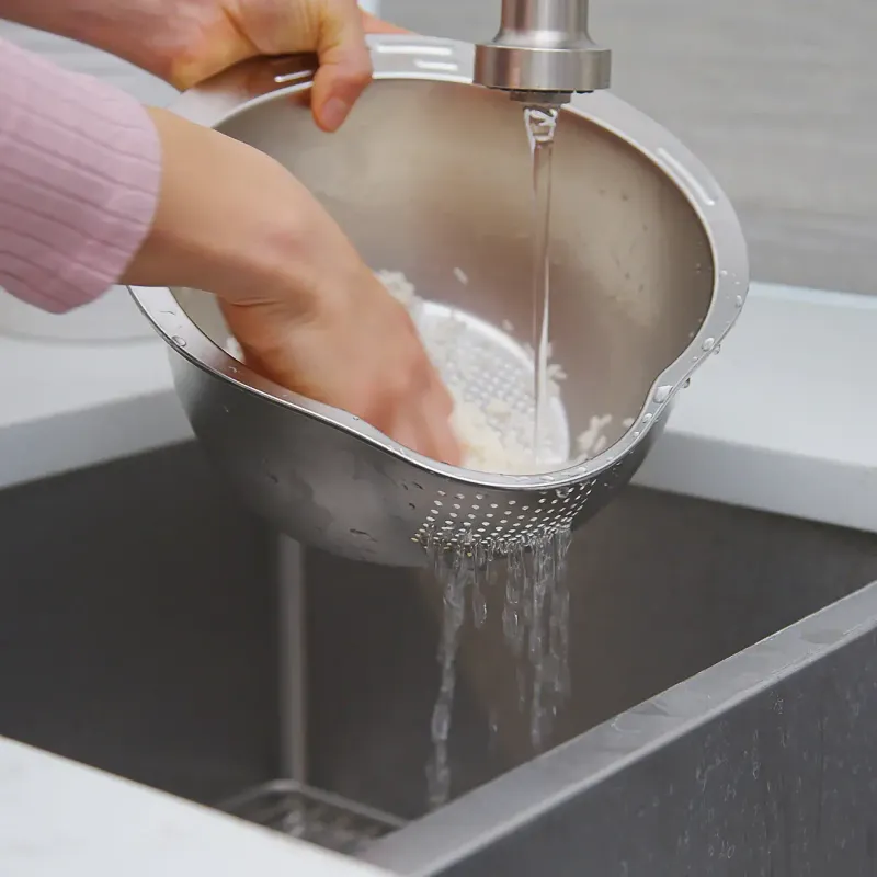Stainless Steel Grain Washing Bowl &amp; Colander