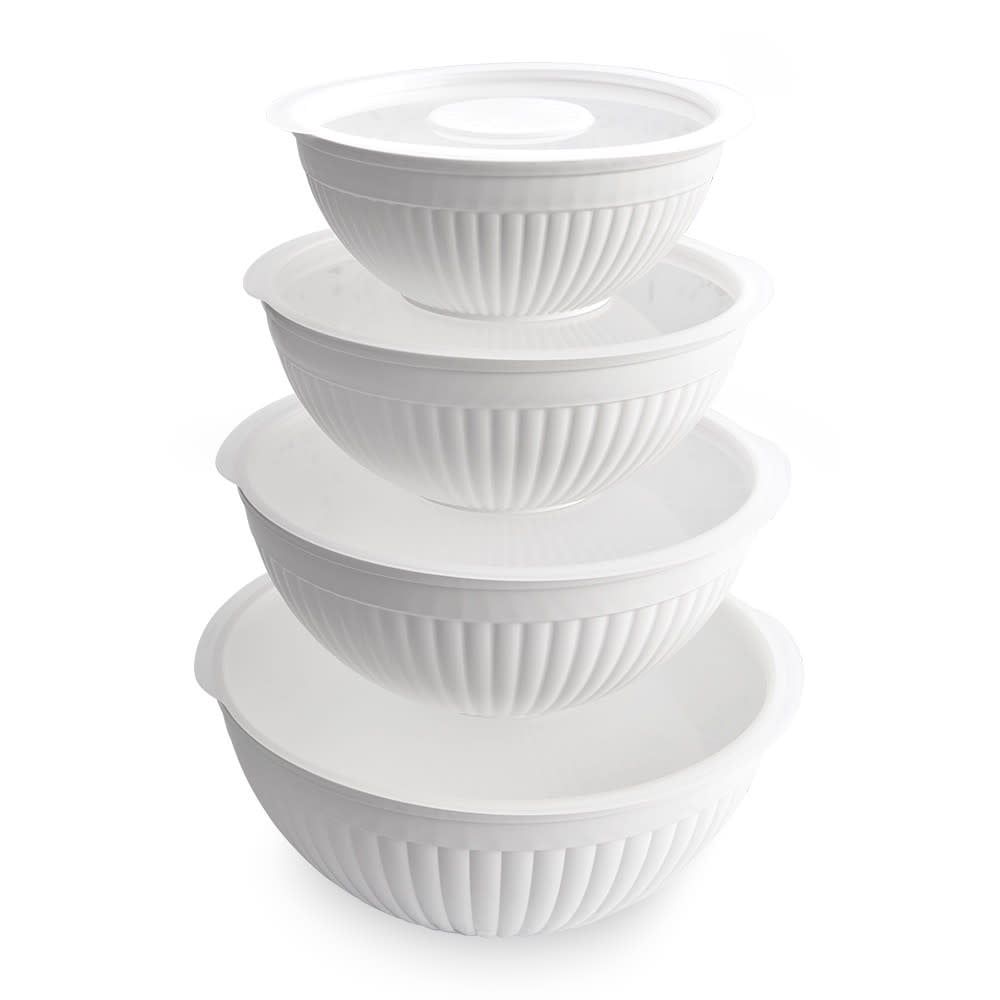 White Mixing Bowls &amp; Lids, set of 4