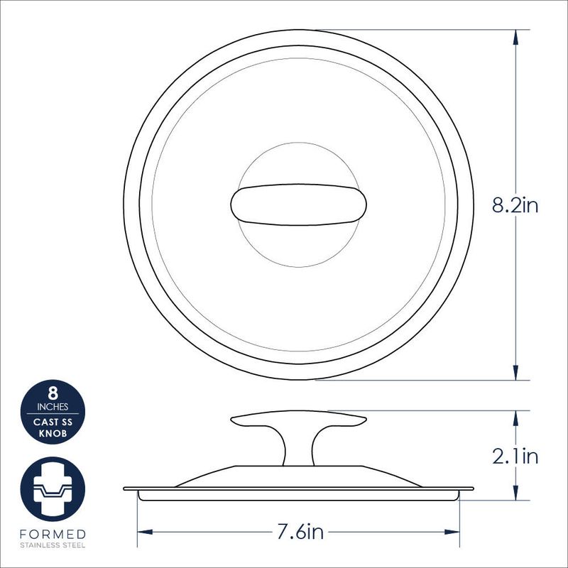 Nordic Ware 8" Stainless Steel Lid