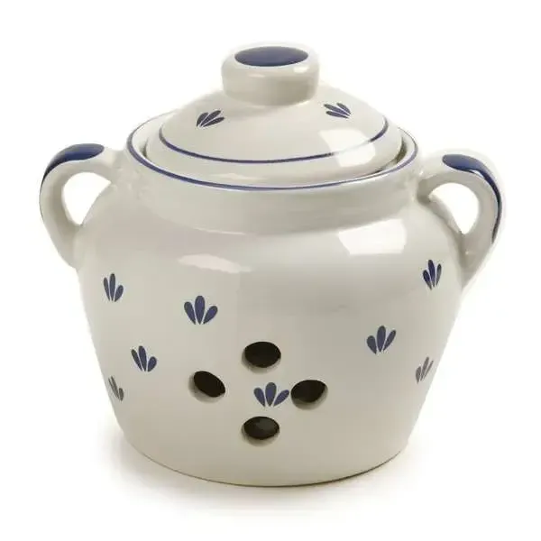 Blue &amp; White Garlic Keeper