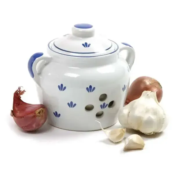 Blue &amp; White Garlic Keeper