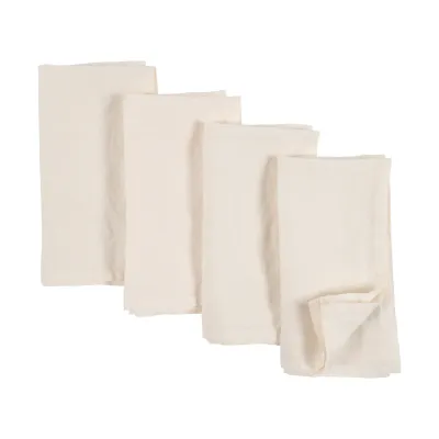 Ivory Linen Napkins, set of 4