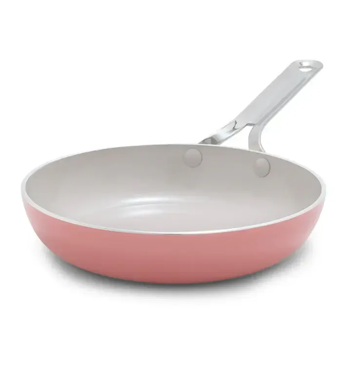 8" Coral Ceramic Frying Pan