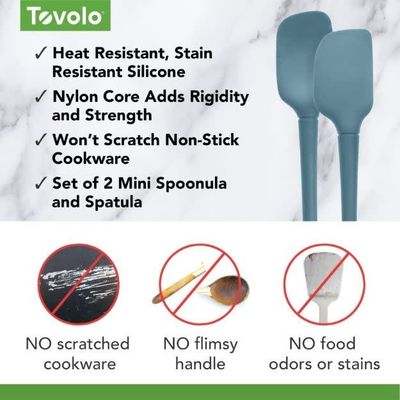 Tovolo Slate Blue Mini Spatula &amp; Spoonula