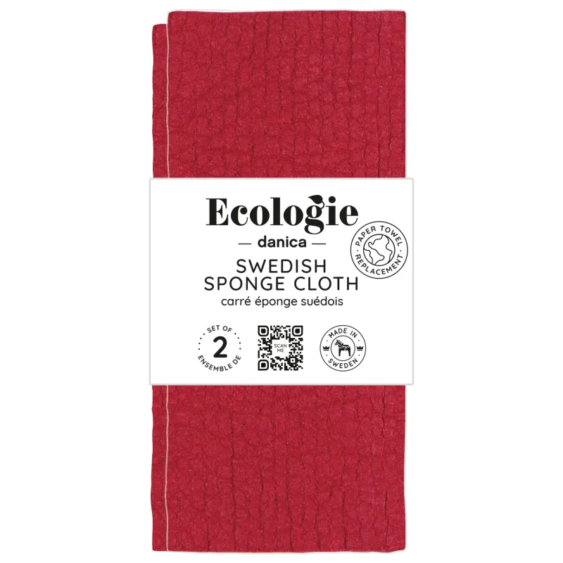 Red Cellulose Dishcloths, set of 2