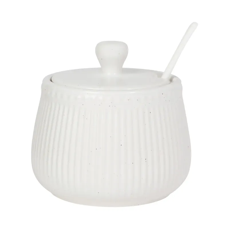 White Speckled Sugar Pot