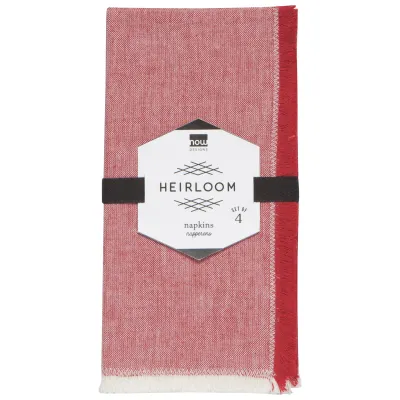Chili Red Chambray Cloth Napkins, set of 4