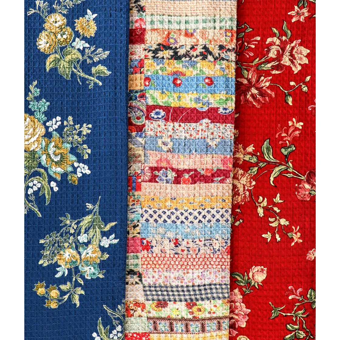 April Cornell State Fair Patchwork Dishtowels, set of 3