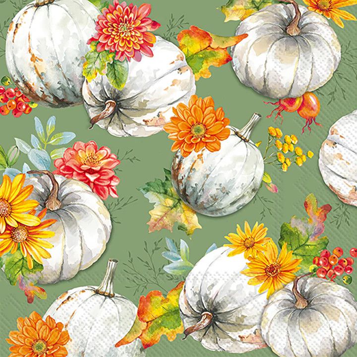 Cucurbita &amp; Flowers Cocktail Napkins, set of 20