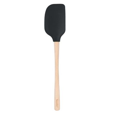 Tovolo Black Silicone Spatula with Wood Handle