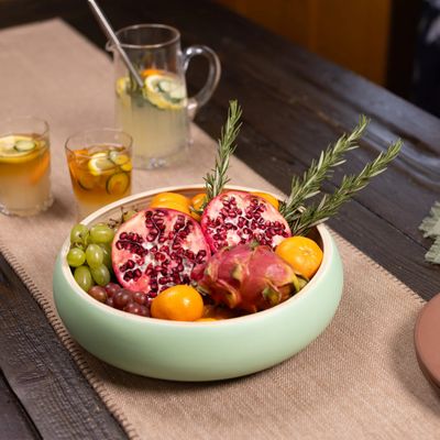 12" Sage &amp; Bamboo Serving Bowl