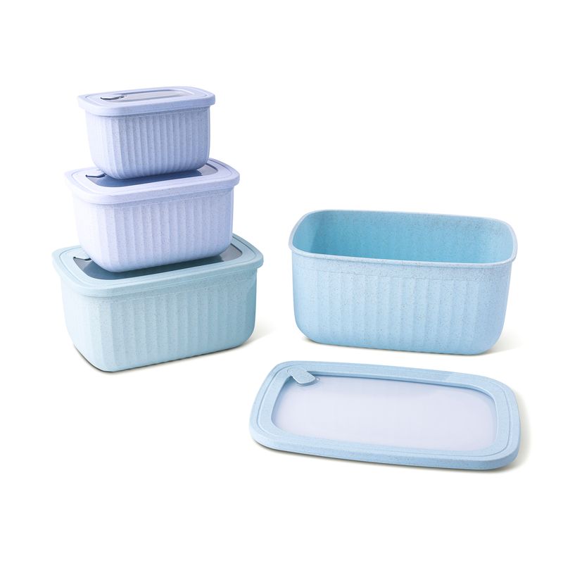 Cloud Blue Wheat Fiber Storage Bowls, set of 4