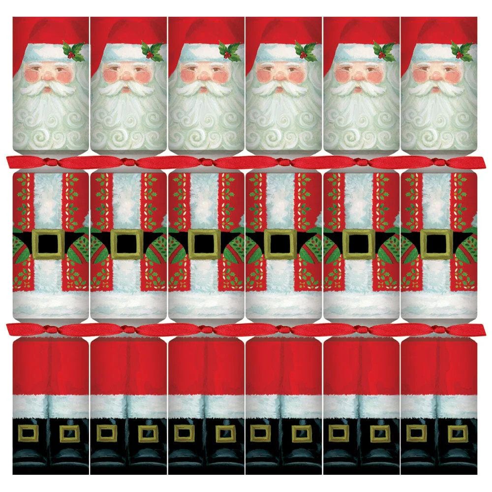 Santa Claus Christmas Crackers, set of 6