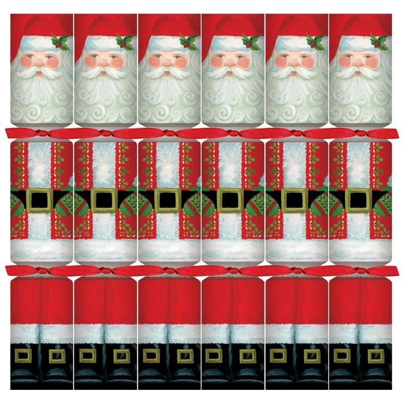 Santa Claus Christmas Crackers, set of 6